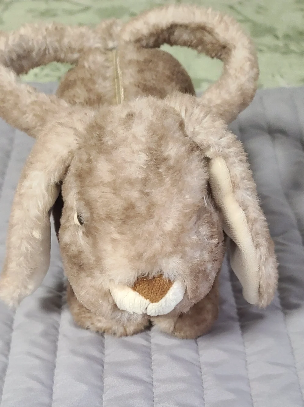 Plush Bunny-Eared Kids Handbag in Light Brown